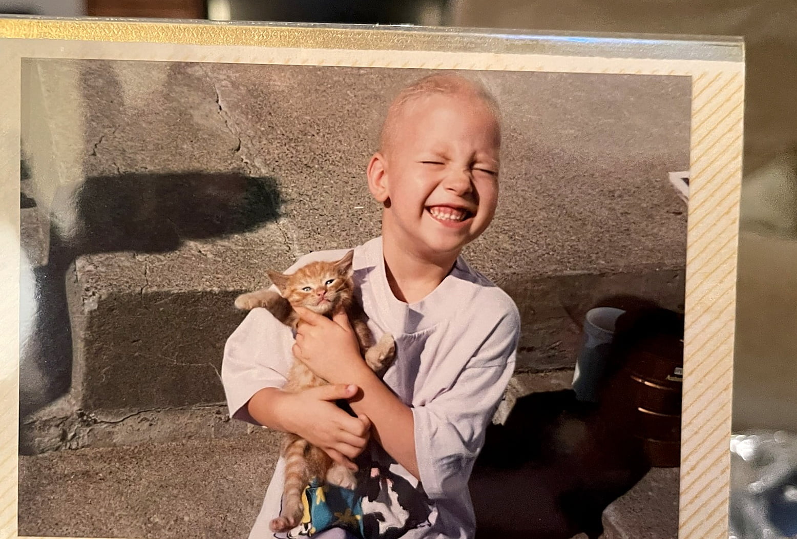 Cait recovering with a kitten